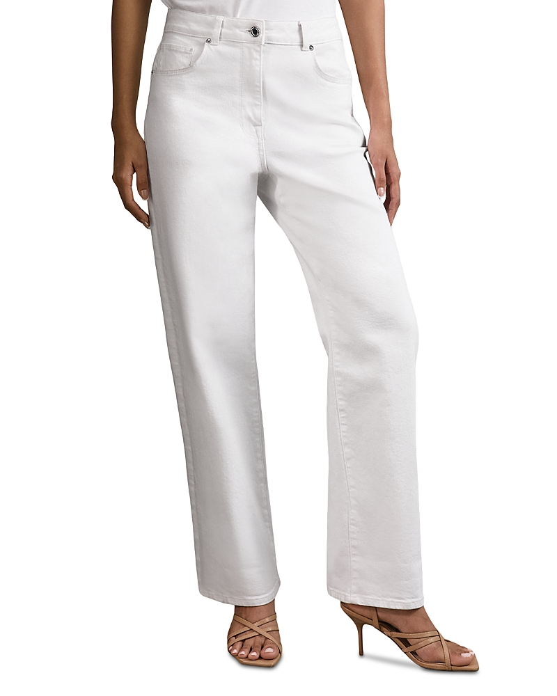 Reiss Selin Mid Rise Straight Jeans in White