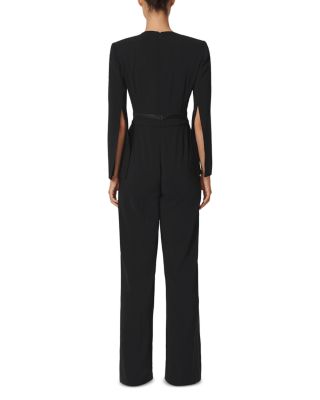 Plunge Neck Split Sleeve Jumpsuit