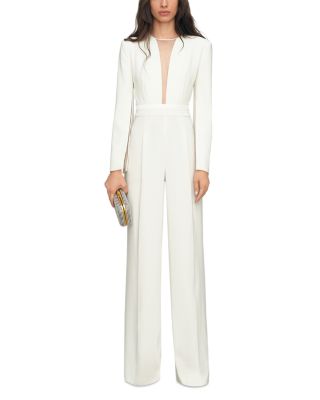 Plunge Neck Split Sleeve Jumpsuit