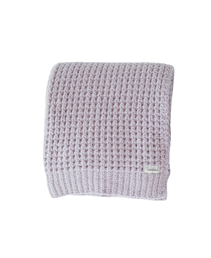 Saranoni Waffle Knit Blanket In Purple