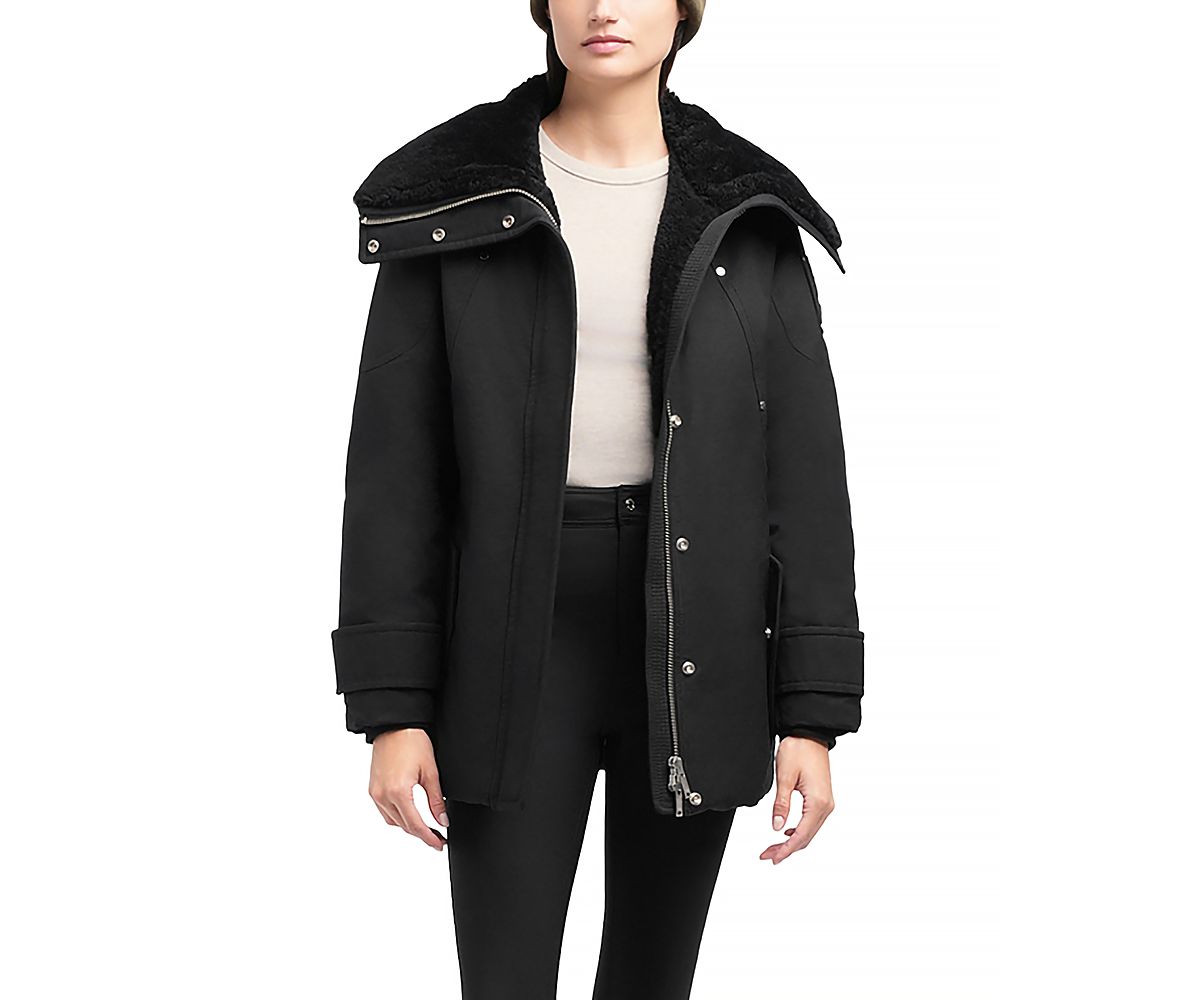 Moose Knuckles Aurora Shearling Trim Down Jacket