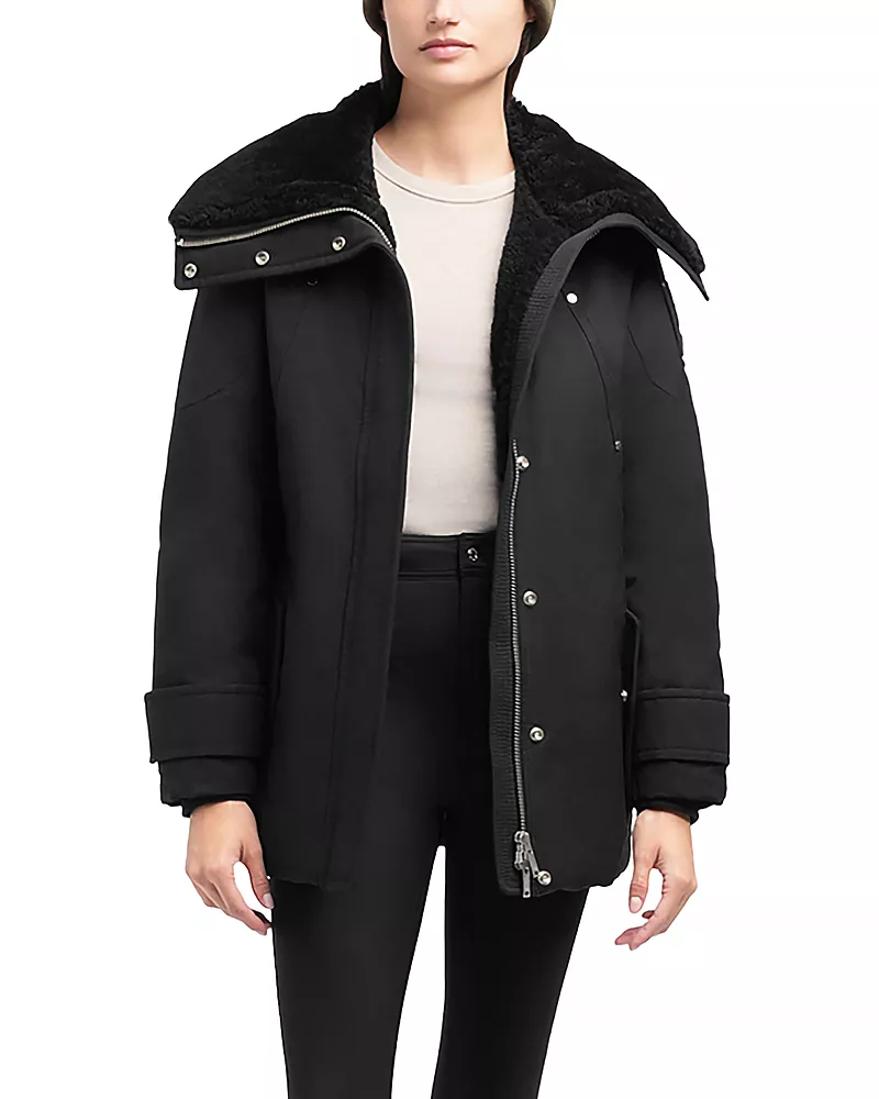 Moose Knuckles Aurora Shearling Trim Down Jacket
