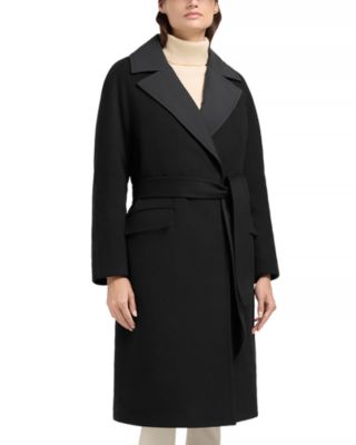 Lafleur Wool Blend Long Wrap Coat
