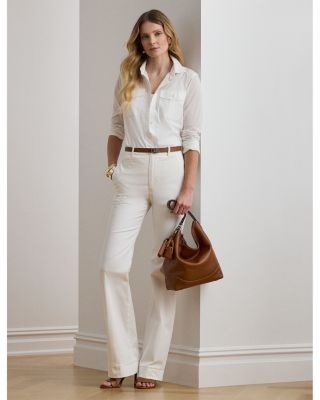 Stretch Cotton Chino Flare Pants