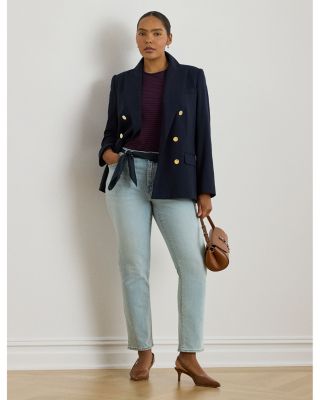 High Rise Straight Ankle Jeans in Blue