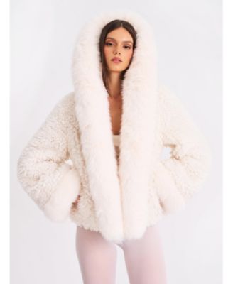 Jumbo Kali Faux Shearling Fur Trimmed Coat