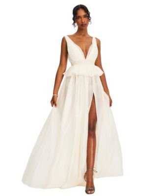  Calleigh Flare Beaded Belt Maxi Gown
