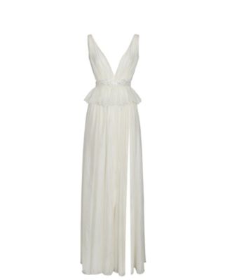 Calleigh Flare Beaded Belt Maxi Gown