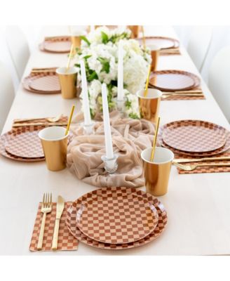  Harlequin Checkered Paper Guest Napkins, Set of 16