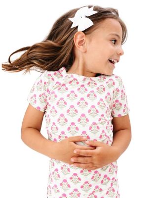  Girls' Pink Posy Pajama Set - Baby, Little Kid
