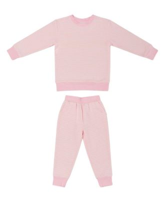  Girls' Peony Stripe Little Lounger Bamboo Sweatsuit - Baby, Little Kid