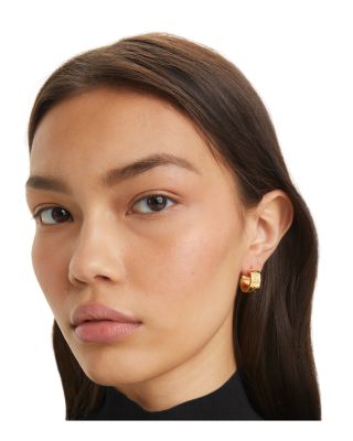 Small Icon T Monogram Hoop Earrings