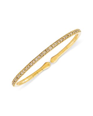 18K Yellow Gold My Etho Brown Diamond Narrow Cuff Bracelet