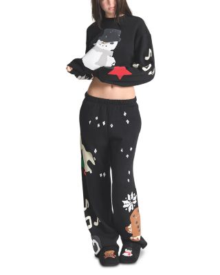 Snow Print Fleece Pants
