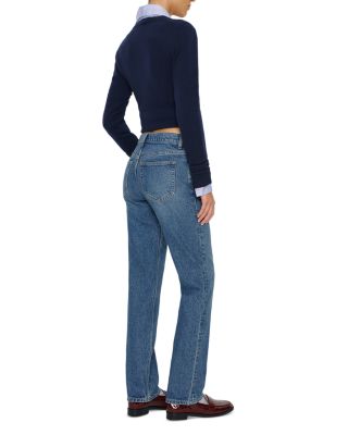 Greer Mid Rise Straight Jeans in Blue
