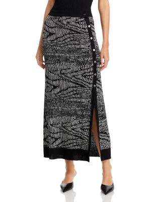 Abstract Animal Print Soft Knit Straight Skirt