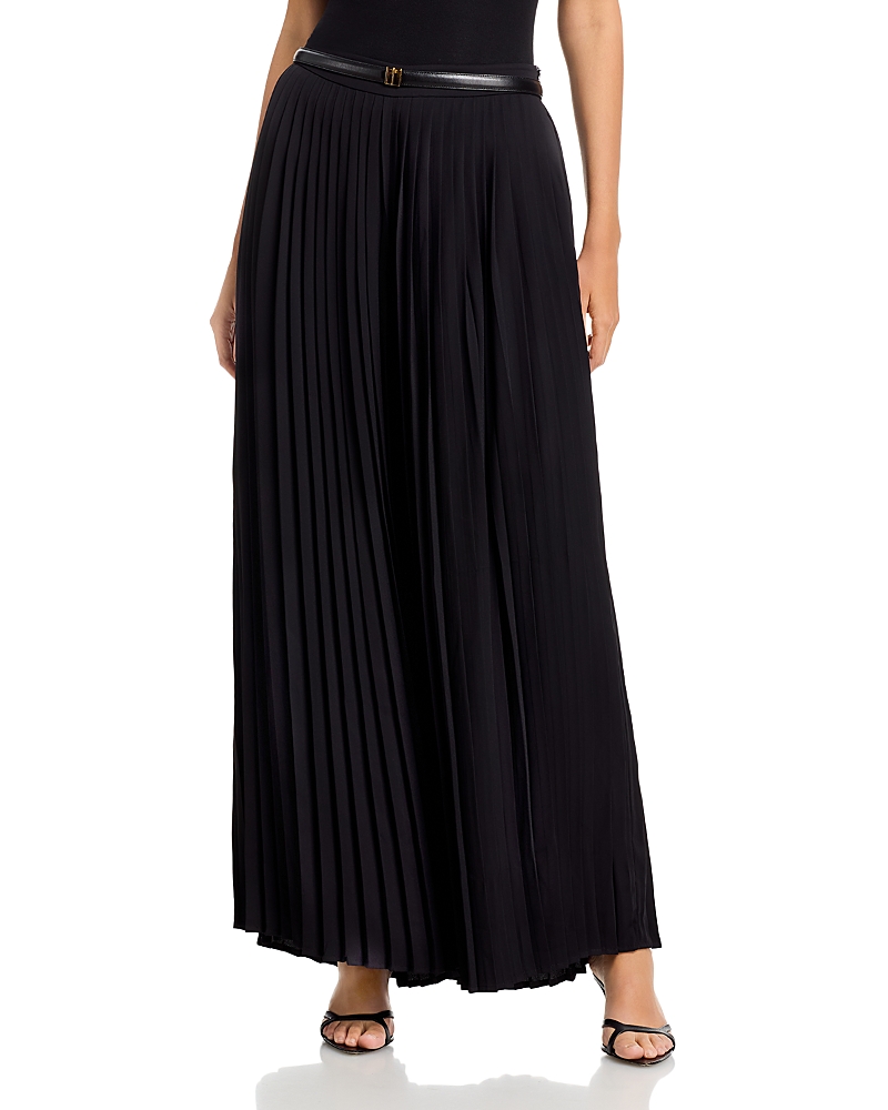 Misook Pleated Palazzo Crepe de Chine Pants