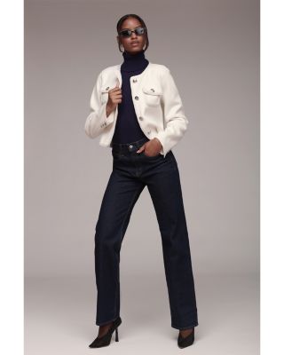 Cropped Jacket With Crochet Trim