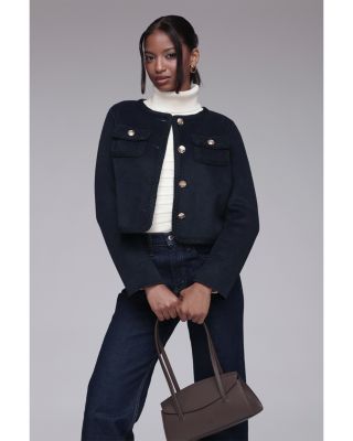 Cropped Jacket With Crochet Trim