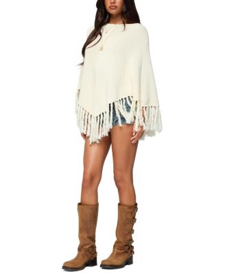 Kamila Fringe Knit Poncho