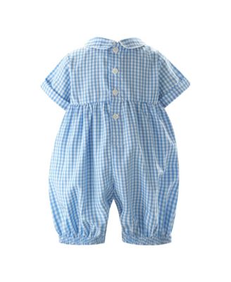 Boys' Gingham Bunny Smocked Babysuit - Baby