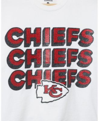  Women's NFL Kansas City Chiefs Repeat Glitter Flea Market Crop Tee