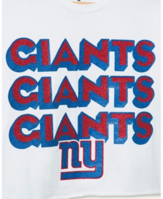  Women's NFL New York Giants Repeat Glitter Flea Market Crop Tee