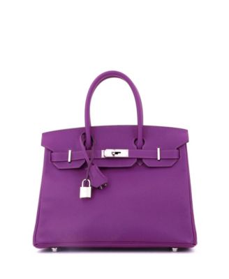 Birkin 30 Handbag Purple Epsom with Palladium Hardware