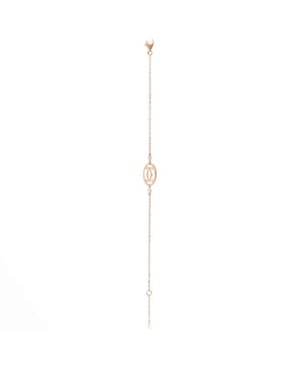  Double C Logo Bracelet 18K Rose Gold with Diamonds