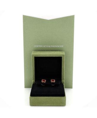  Sweet Alhambra Stud Earrings 18K Rose Gold and Carnelian