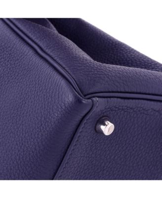 Kelly 28 Handbag Blue Togo with Palladium Hardware