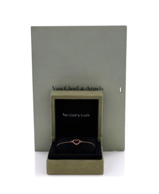  Sweet Alhambra Heart Bracelet 18K Rose Gold with Carnelian