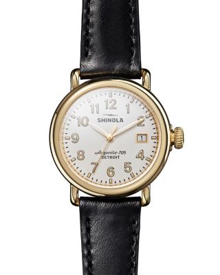Shinola Runwell 3HD Leather Strap Watch, 36mm