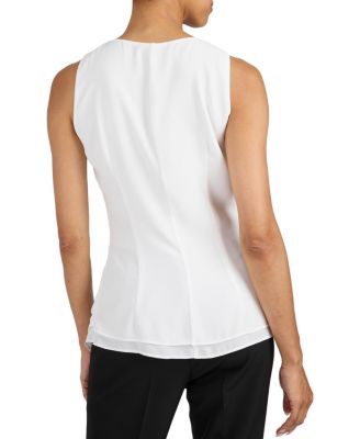  Tyra Sleeveless Top with Asymmetric Ruffles
