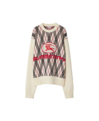 Argyle Check Wool Blend Sweater