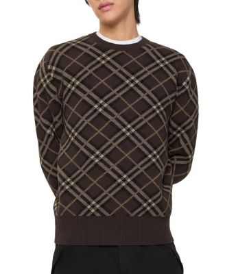 Check Wool Cashmere Blend Sweater