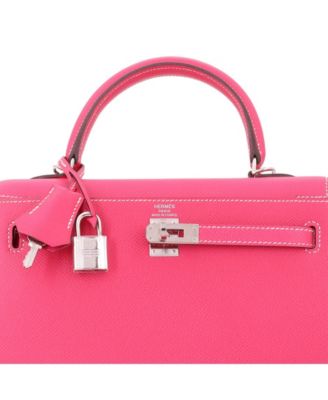 Kelly 25 Handbag Pink Epsom with Palladium Hardware