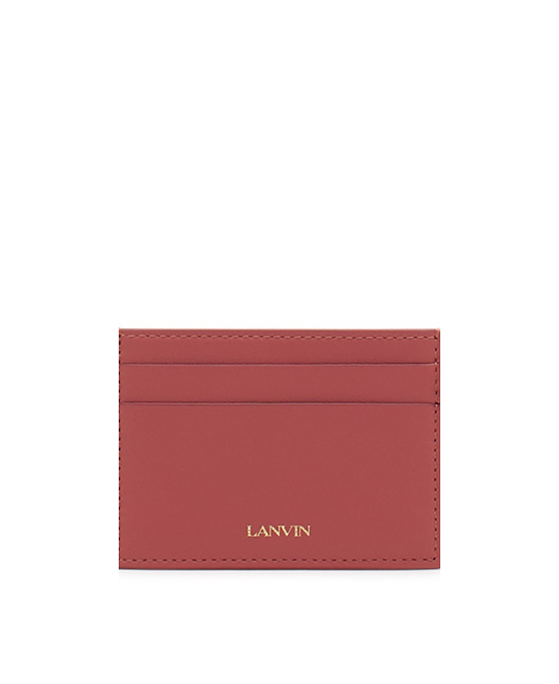 Lanvin Sequence Leather Cardholder In Pink