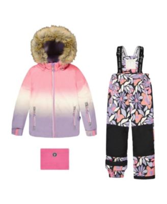  Girls' Two-Piece Flower Play Snowsuit - Little Kid