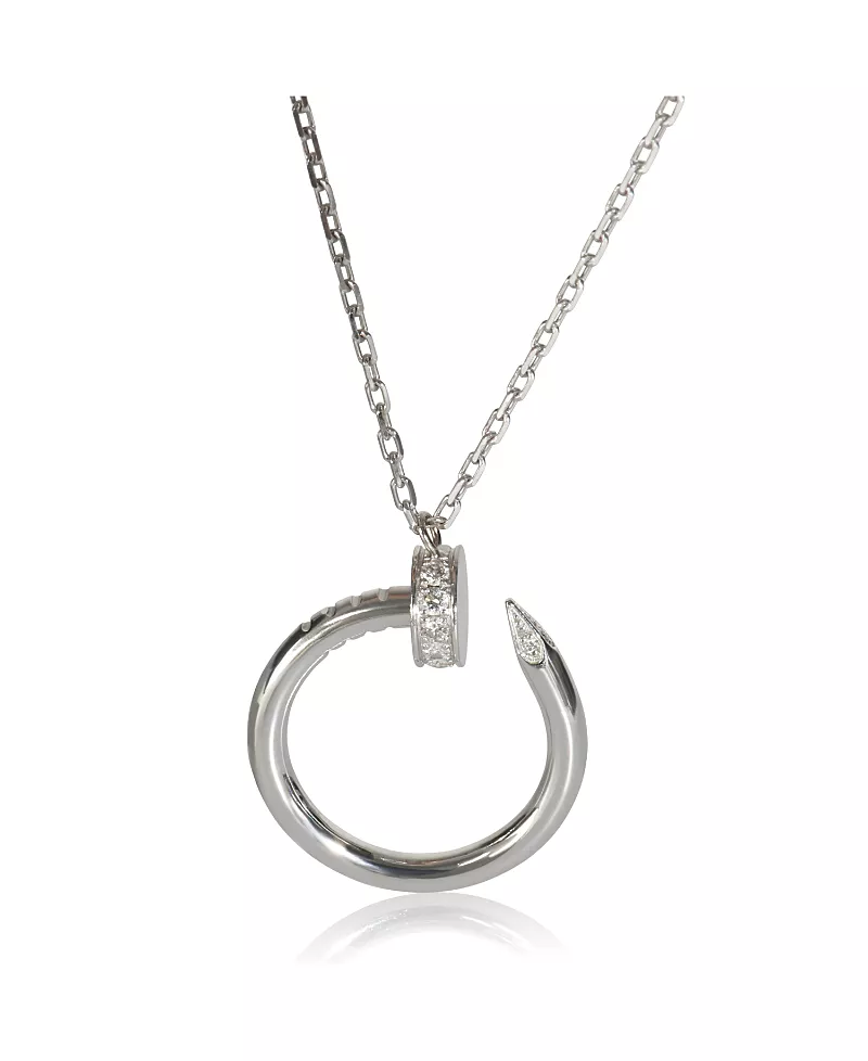 Pre-Owned Cartier Juste Un Clou 18k White Gold Necklace, 16