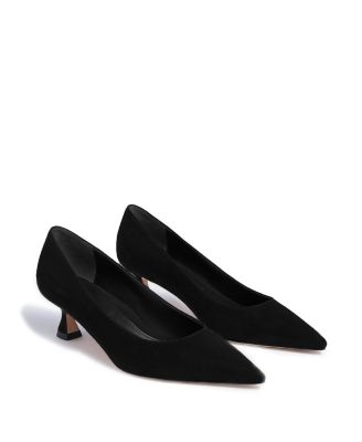  Women's Suede Flared Kitten Heel Pump