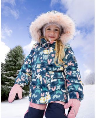 Girls' Two-Piece Discover Snowsuit with Cat Printed Jacket - Little Kid, Big Kid