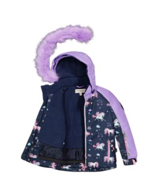  Girls' Two-Piece Play Snowsuit Unicorn Jacket - Little Kid