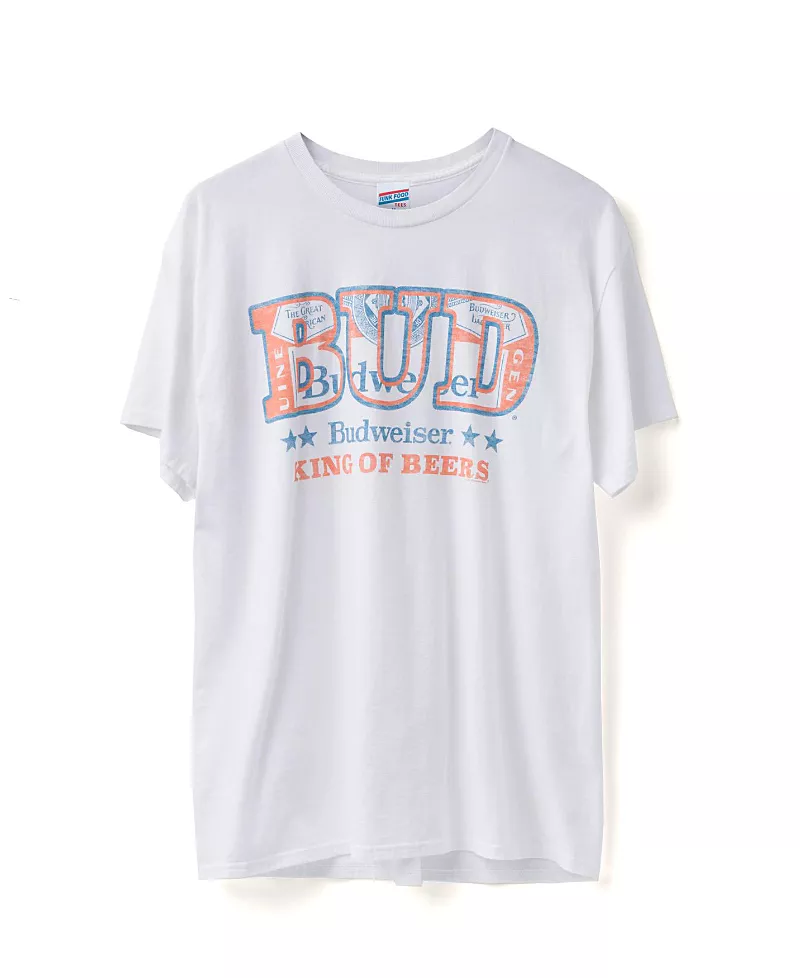 Junk Food Clothing Unisex Budweiser King of Beers Flea Market Tee