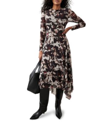  Women's Abstract Printed Midi Dress