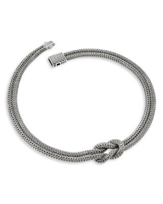 Sterling Silver Love Knot Double Strand Chain Necklace
