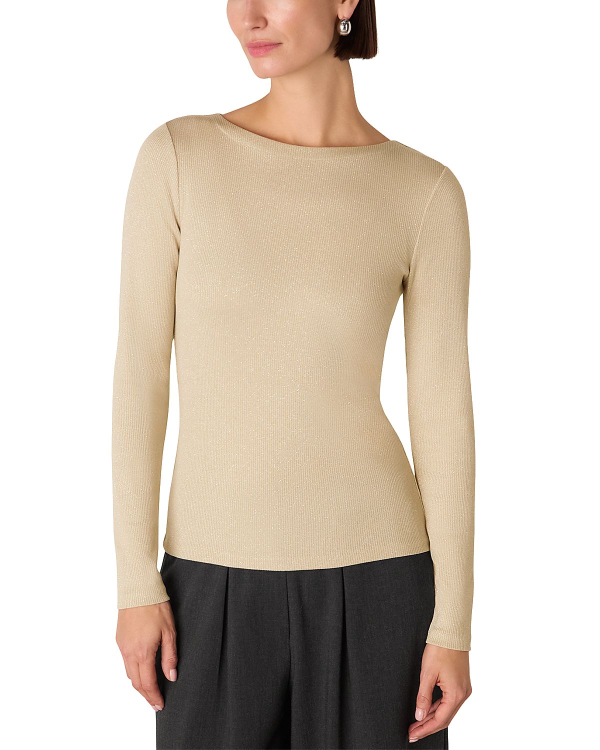 Whistles Sparkle Rib Jersey Top