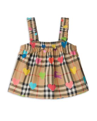 Girls' Gabi Heart Check Cotton Top - Little Kid