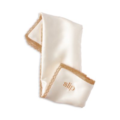 Pure Silk Embroidered Pillowcase with Lace Trim