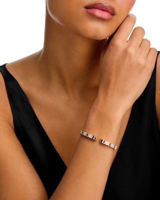 18K Rose Gold Obelisco Diamond & Green Tourmaline Bangle Bracelet